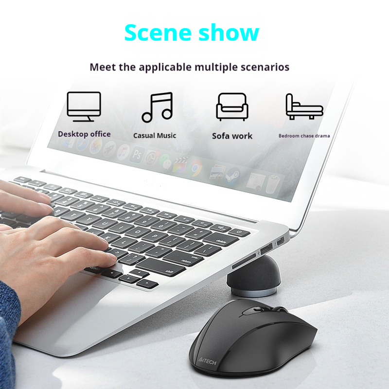 A4tech G10-810 Air2 Officially Authorized Silent Wireless Mouse Desktop Laptop Gaming E-Sport For Office And Home Large Hand