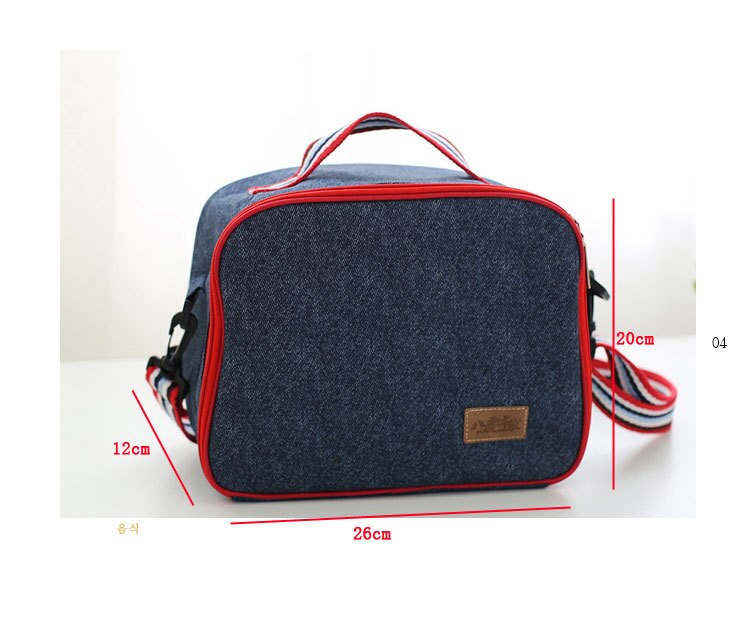 Refrigerador sacos de isolamento denim bolsa de alimentos frescos pacote de frutas de leite portátil pequeno pacote de gelo lancheira nappy saco isolado: handbag 2