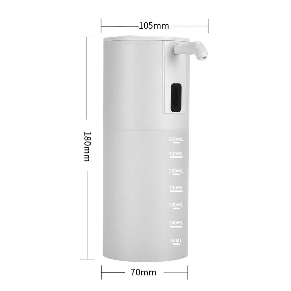 350ml Automatic Infrared Induction Sensor Foam Soap Dispenser Smart Touchless Hand Cleaner Washer Pump Hand Sanitizer Bottle: White C