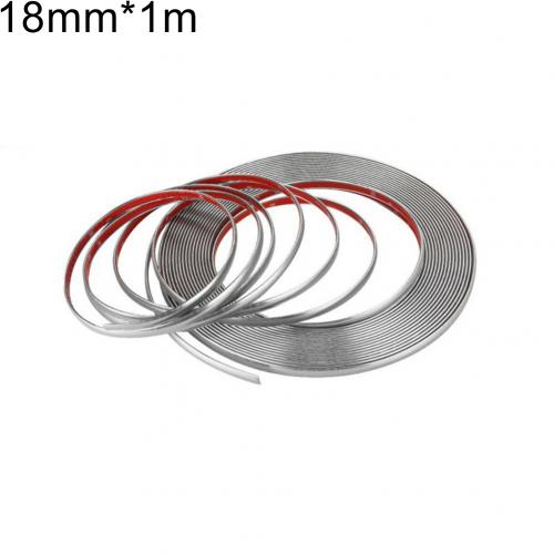 Universal 6mm 15mm 18mm 22mm Car Chrome Moulding Strip Trim Soft PVC Auto Exterior Moulding Strip Protector: 18mm x 1m