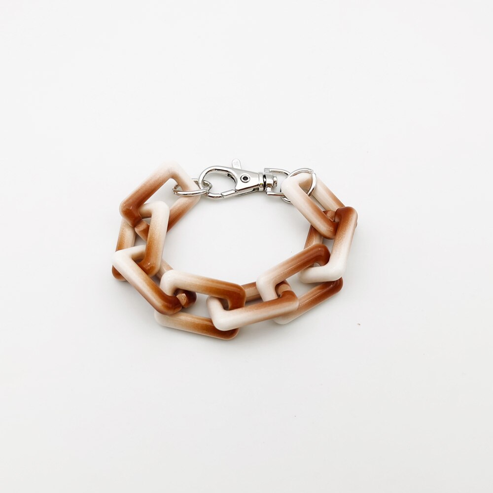 Necklaces Colorful Plastic Thick Chain Statement Choker Collar Necklace Hip Hop Night Club Jewelry For Women: coffee bracelet-1