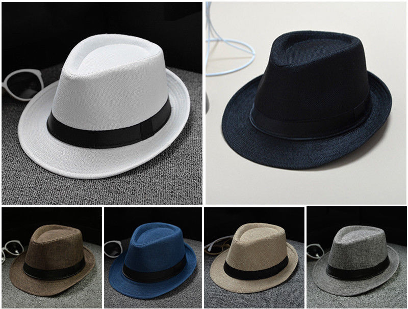 Hat Panama Straw Fedora Trilby Cap Foldable Travel... Grandado