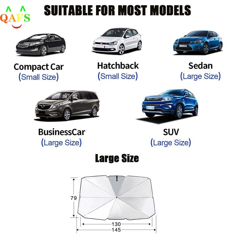 1Pc 79*145Cm Voor Achter Voorruit Paraplu Zonnescherm Window Zonnescherm Zonnescherm Visor Film Voor Auto window Auto Accessoires