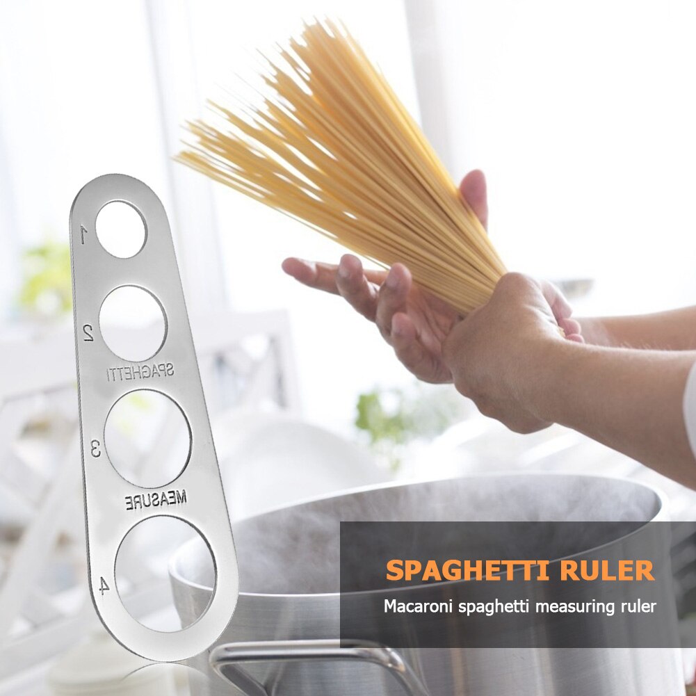 4 Holes Portion Spaghetti Measurer Control Kitchen Cooking Accessories Stainless Steel Pasta Ruler Measuring Tools