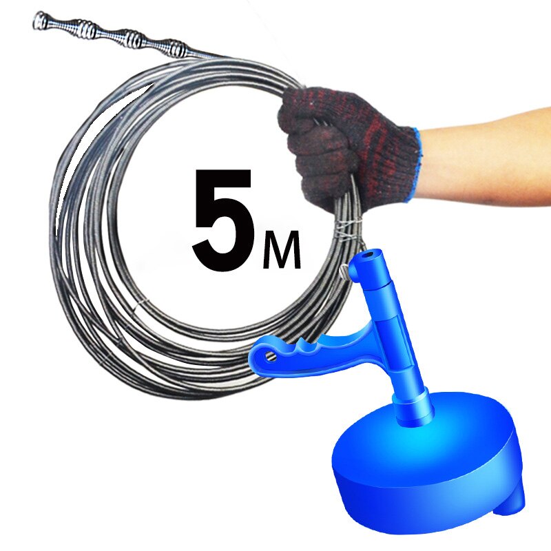 Küche Wc Kanalisation Blockade Hand Werkzeug Rohr Bagger Kanalisation baggern Bohrer-angetrieben Erweiterbar 5 Meter Zufällige Farbe