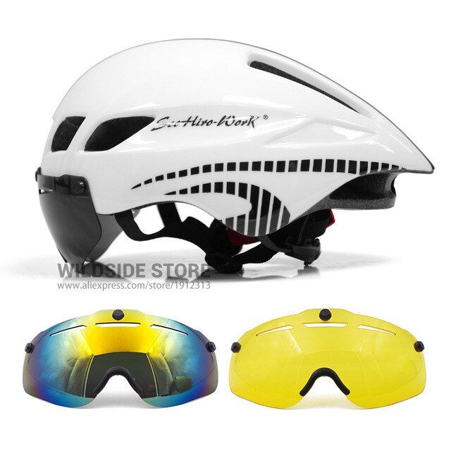 Pyöräilykypärän linssi magneettisuojalasit vuoristotie pneumaattinen tt pyöräilykypärä miesten triathlon tt pyörä casco ciclismo 3 linssi: Väri 6 3 linssillä