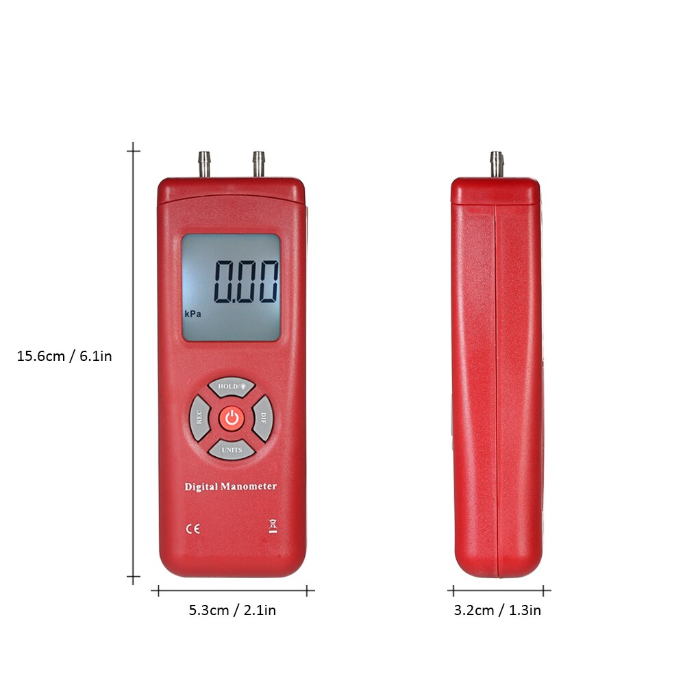 Handheld Digital Dual-port Manometer pressure gauge Differential Air Pressure Tester pressure measuring instruments
