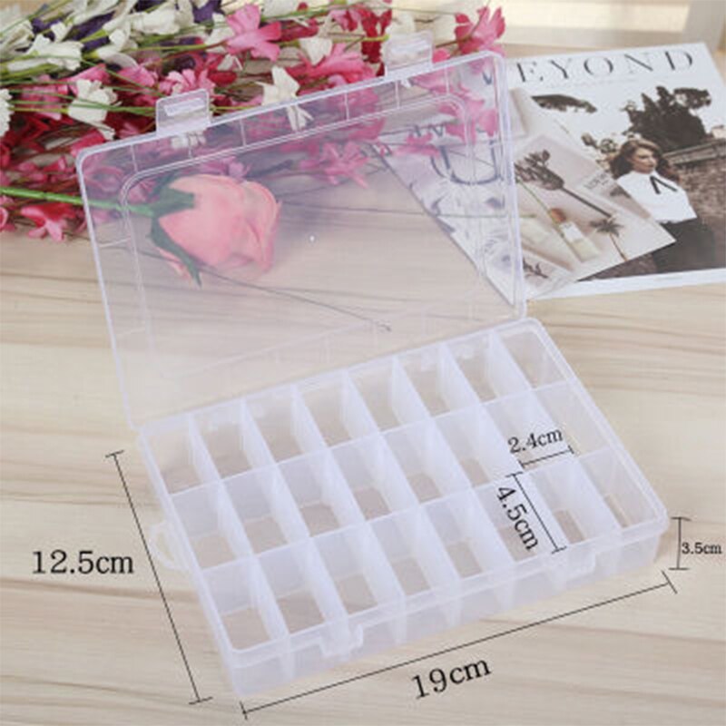 Portable Fishing Tackle Box Organizer Small Storage Box Plastic Storage Organizer Box 36 Compartments Transparent Tackle Box #A