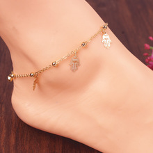 Mode Mooie Hamsa Fatima Hand Enkelband Beach Voet Sieraden Enkelband Armbanden Voor Vrouwen