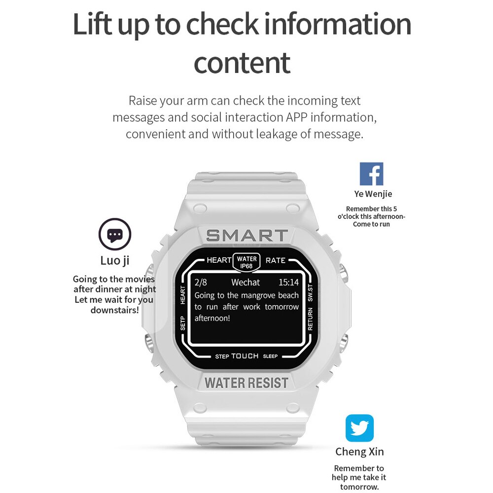 IP68 Waterproof Smart Watch Swimming Men Women Wristwatch Heart Rate Blood Pressure Monitor Bracelet Sports Wristband PK X12