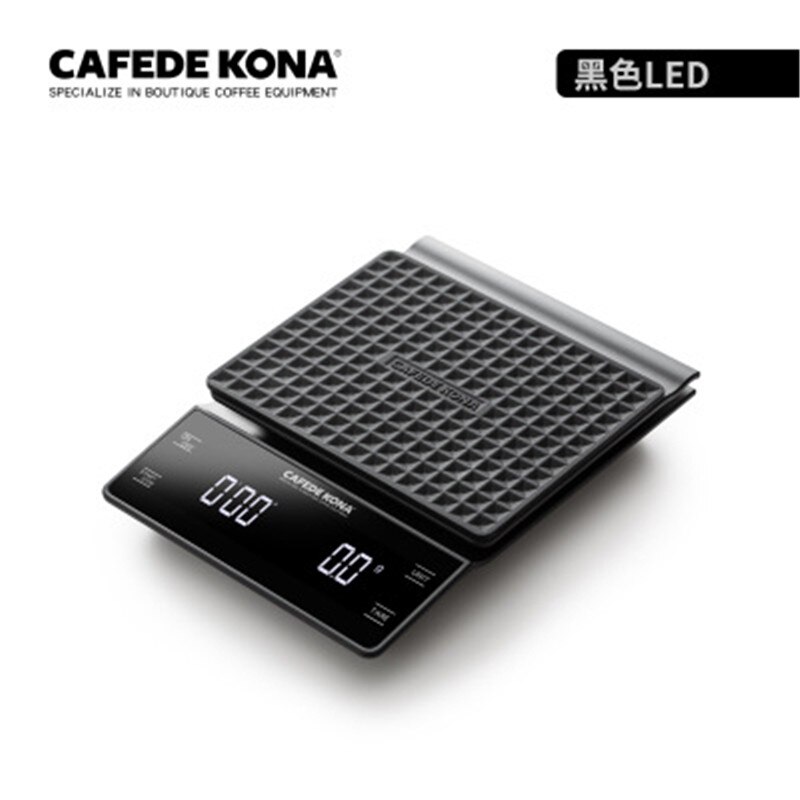 Cafetera KONA-báscula de café con temporizador, balanza Digital LED de alta precisión con goteo electrónico, para cocina, 0,1g/3kg