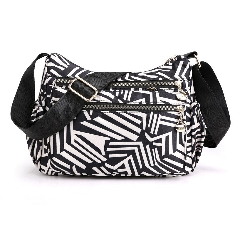 Moda Sacos de Nylon Impermeável Mulheres Mensageiro Carteira Do Vintage Impresso Hobos Bolsa Das Senhoras Sacos Crossbody Sacos de Ombro do Sexo Feminino