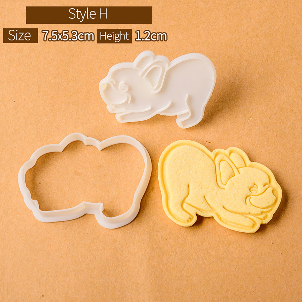 Cute Bulldog Dog Shaped Cookie Cutters Mold Biscuit Baking Tool Kitchenware Bakeware DIY Tool for Kids Hand Mold: MULTI