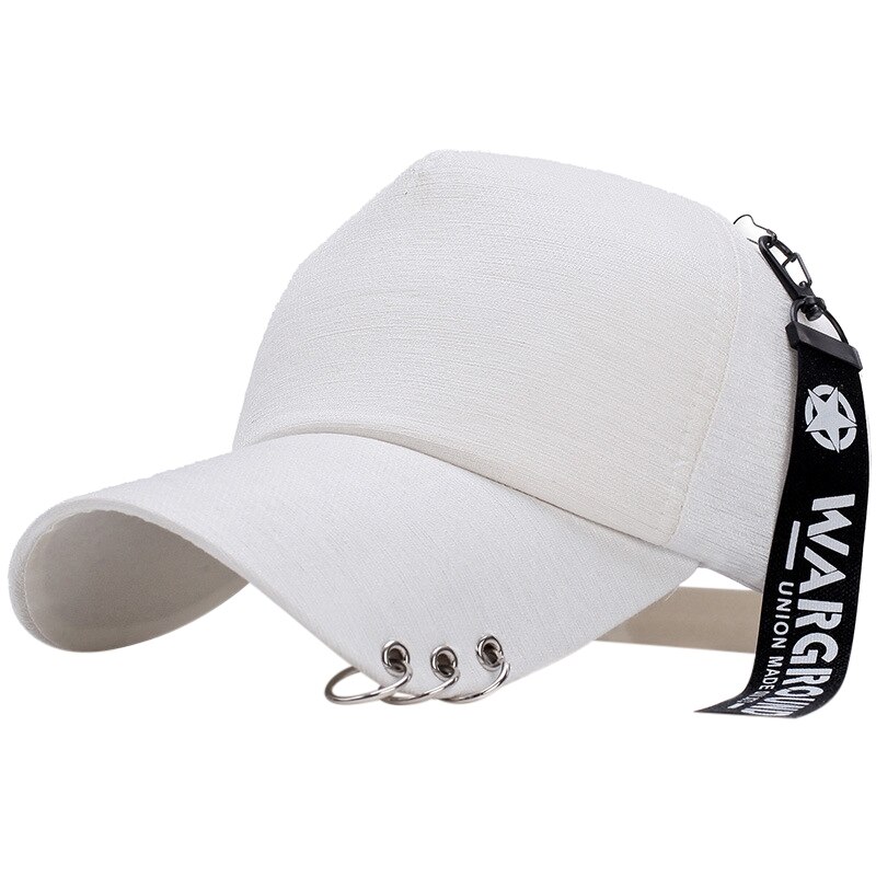 Gorra de béisbol con aros de hierro y visera ajustable, gorra de béisbol con aros de hierro, visera ajustable, visera de algodón, accesorios de ropa deportiva para exteriores: W