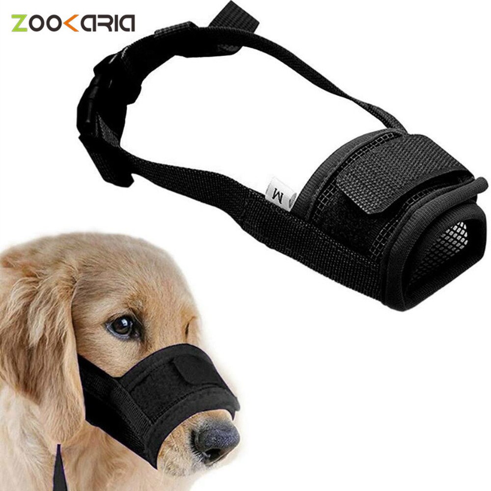Mascarilla ajustable para mascotas, máscara para ladrar y morder, suave, para el cuidado de la boca, Anti-Parada de masticar, para perros pequeños y grandes