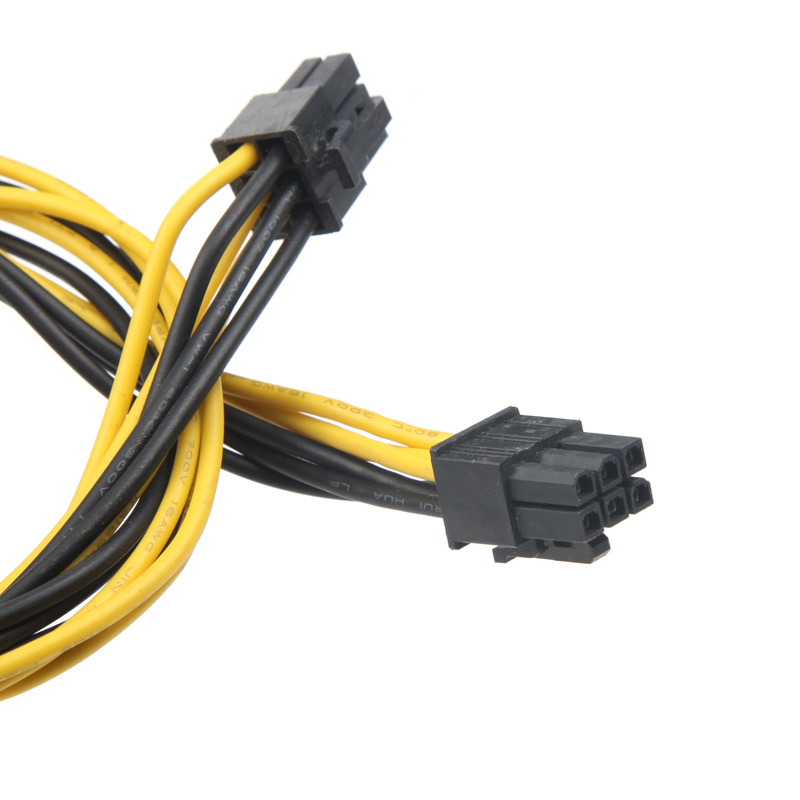 Lingable kabel pci-e pci pci-express 6p hane  to 6- stifts hane grafik grafikkort strömkabel 50cm förlängningskabel sladd