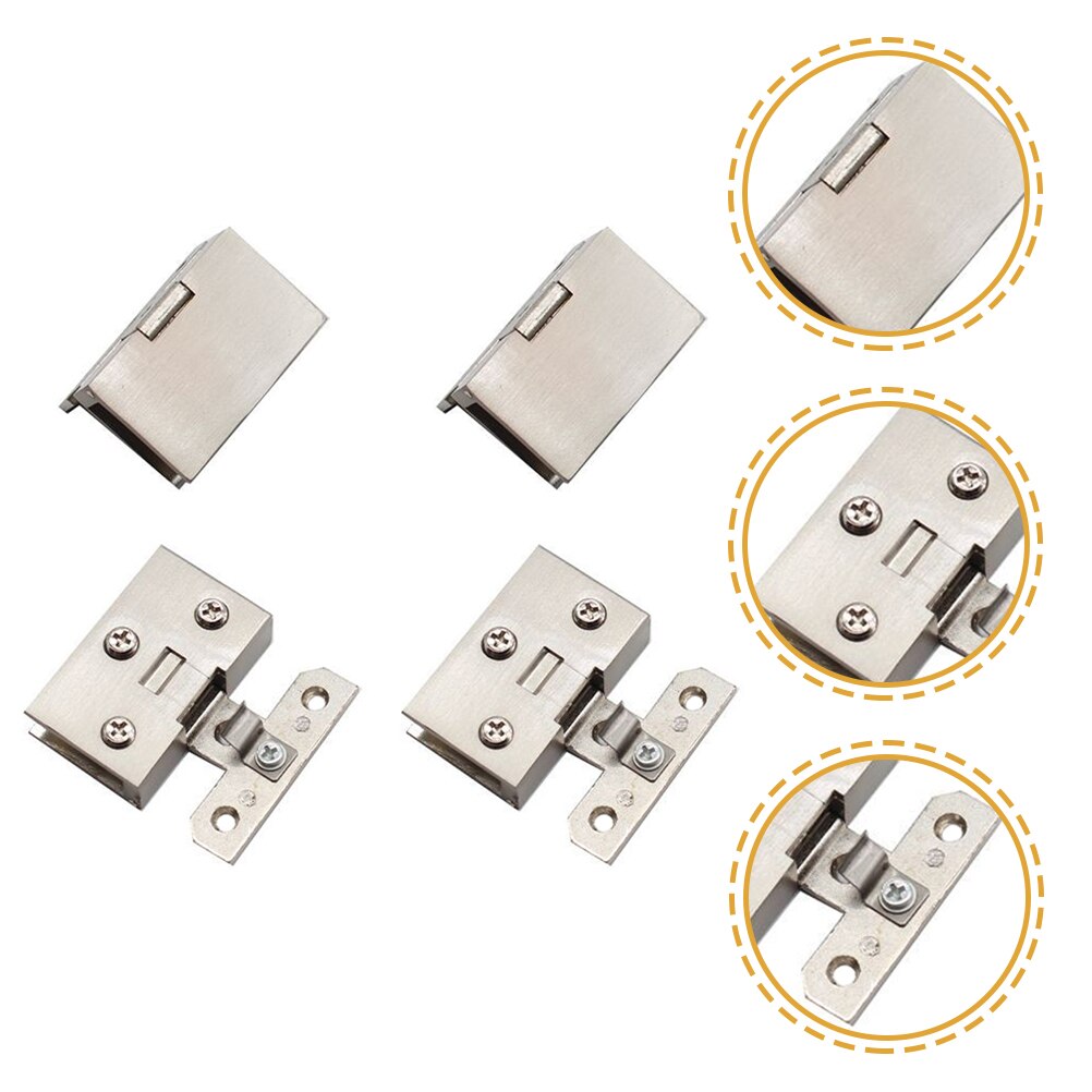 2pcs Cupboard Door Hinges Cabinet Hinge Replacement Alloy Glass Door Hinges