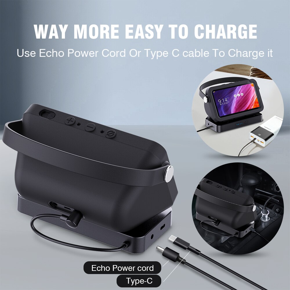 Echo Show 5 Battery Stand Portable Wireless Charger Power Bank Smart Display Speaker Battery Base for Echo Show 5 Desktop Stand