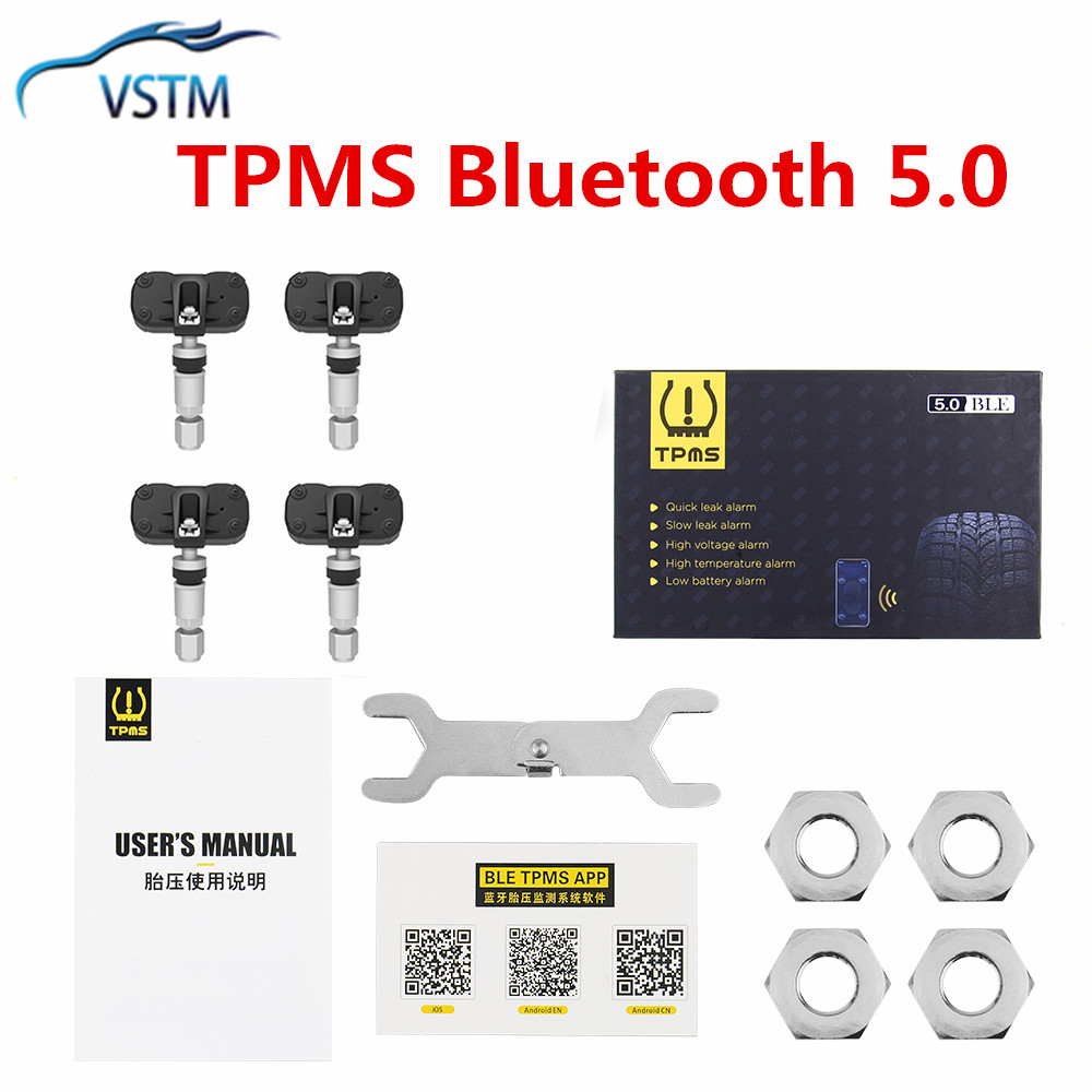 Tpms Bandenspanning Alarm Systeem Sensor Voor Motorfiets Bluetooth 5.0 Tmps Android/Ios Bandenspanningscontrolesysteem