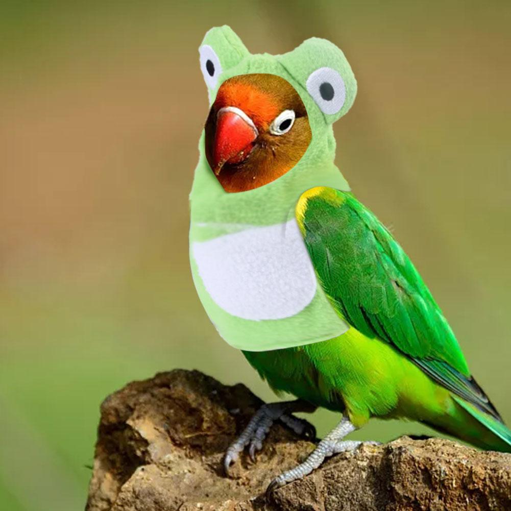 Divertido con forma de rana aves ropa loro Rana Sudadera con capucha traje lindo divertido ropa para periquitos aves S M L tamaño