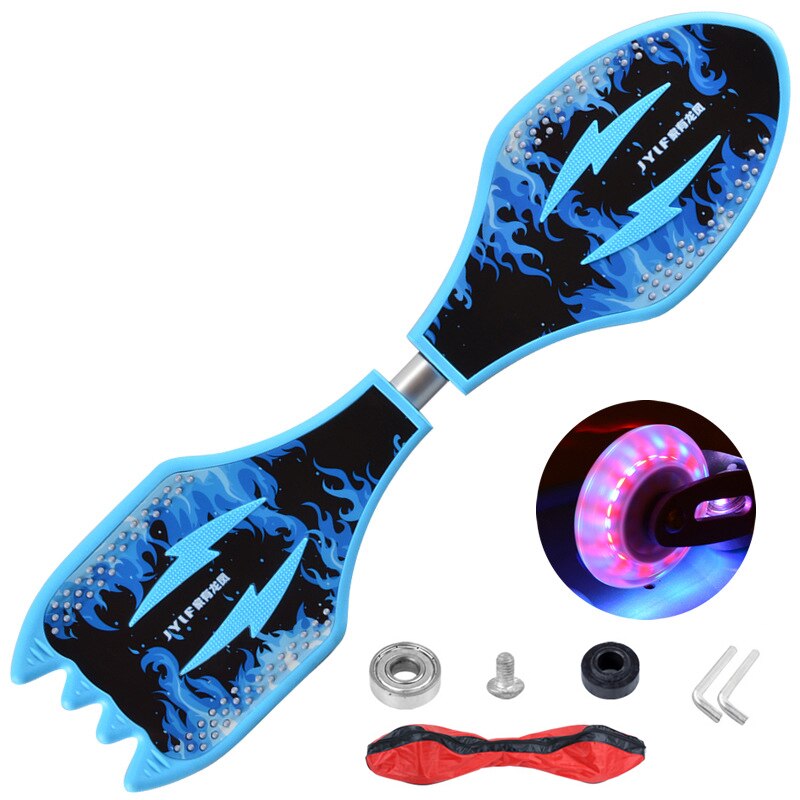 Snake board-ruedas intermitentes para adultos, 88cm, 35 pulgadas, para principiantes, deslizantes al aire libre, 2 ruedas, de aleación de aluminio: A19 flash wheels