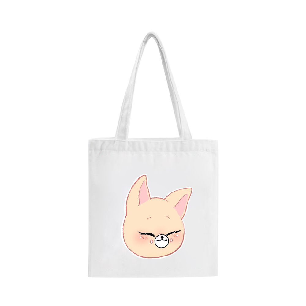 Stray Kids Tote Bags SKZOO Canvas Shoulder Bag HAN BANG CHAN CHANGBIN FELIX SEUNGMIN HYUNJIN LEE KNOW Shopper Bolsas Handbag: 06