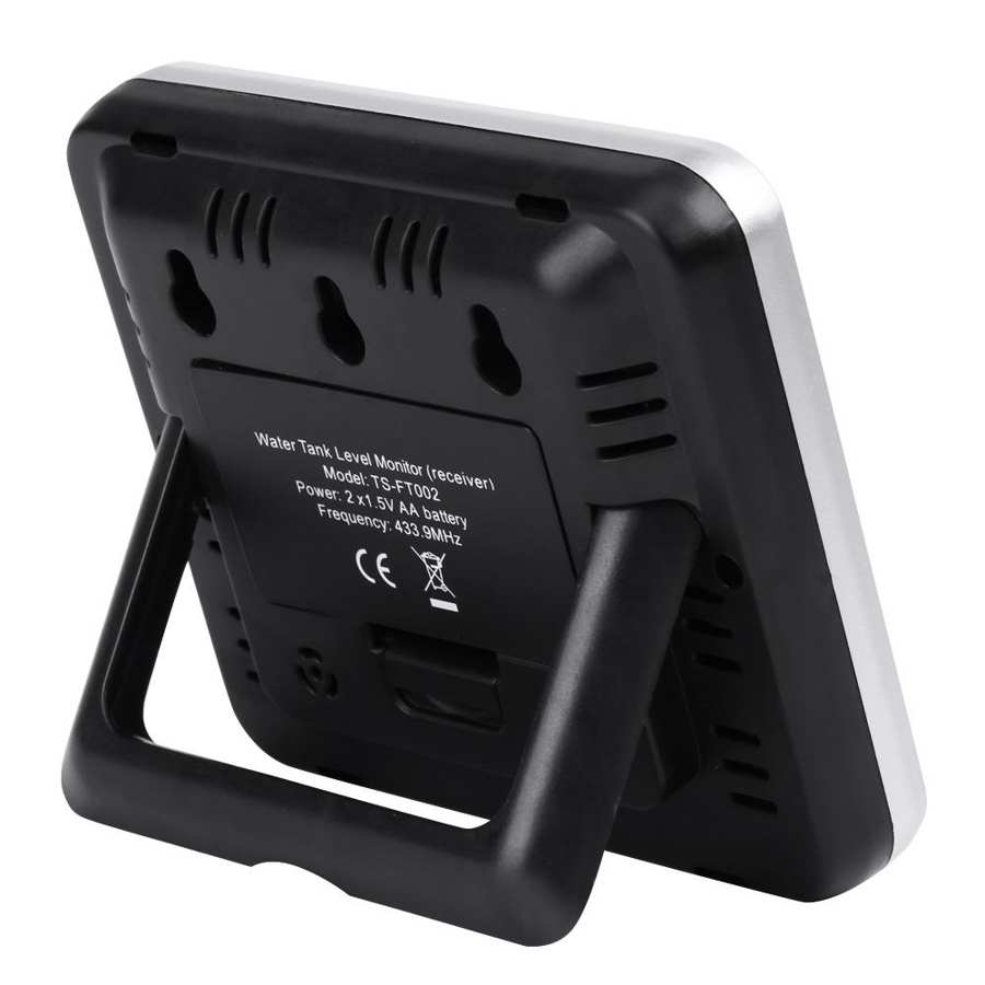 Ultrasonic Water Tank Level Meter Temperature Sensor Liquid Depth Indicator Time Alarm Transmitter Measuring Tools