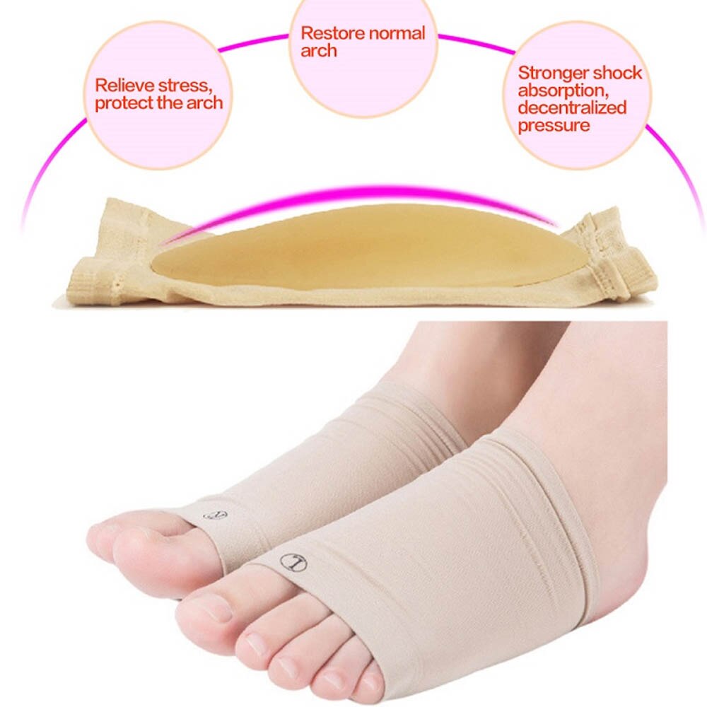 1 Paar Bogen Orthopedische Arch Ondersteuning Sokken Siliconen Gel Orthopedische Inlegzolen Voet Brace Pads Platvoeten Pijn Verlichten Gezondheidszorg