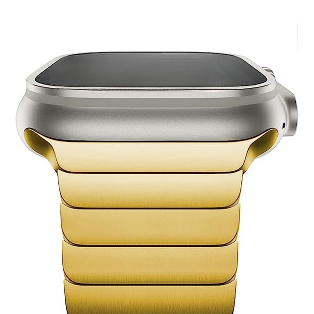 Stainless Steel strap for Apple Watch Ultra band 49mm 44mm 45mm 40mm 41mm 42mm 38mm Metal Bracelet iWatch series 9 7 6 3 5 8 se: Beige / 20mm
