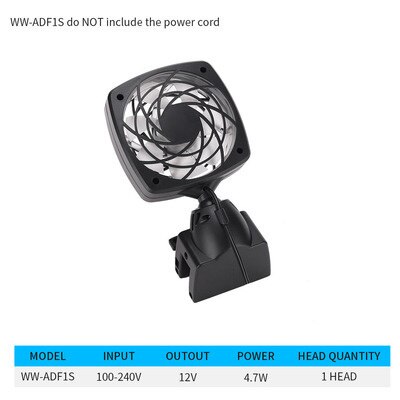 Fish Tank Cooling Fan Universal Adjustable Speed Aquarium Plant Shrimp Tank Expandable Multi Head temperature Control: 1 head fan