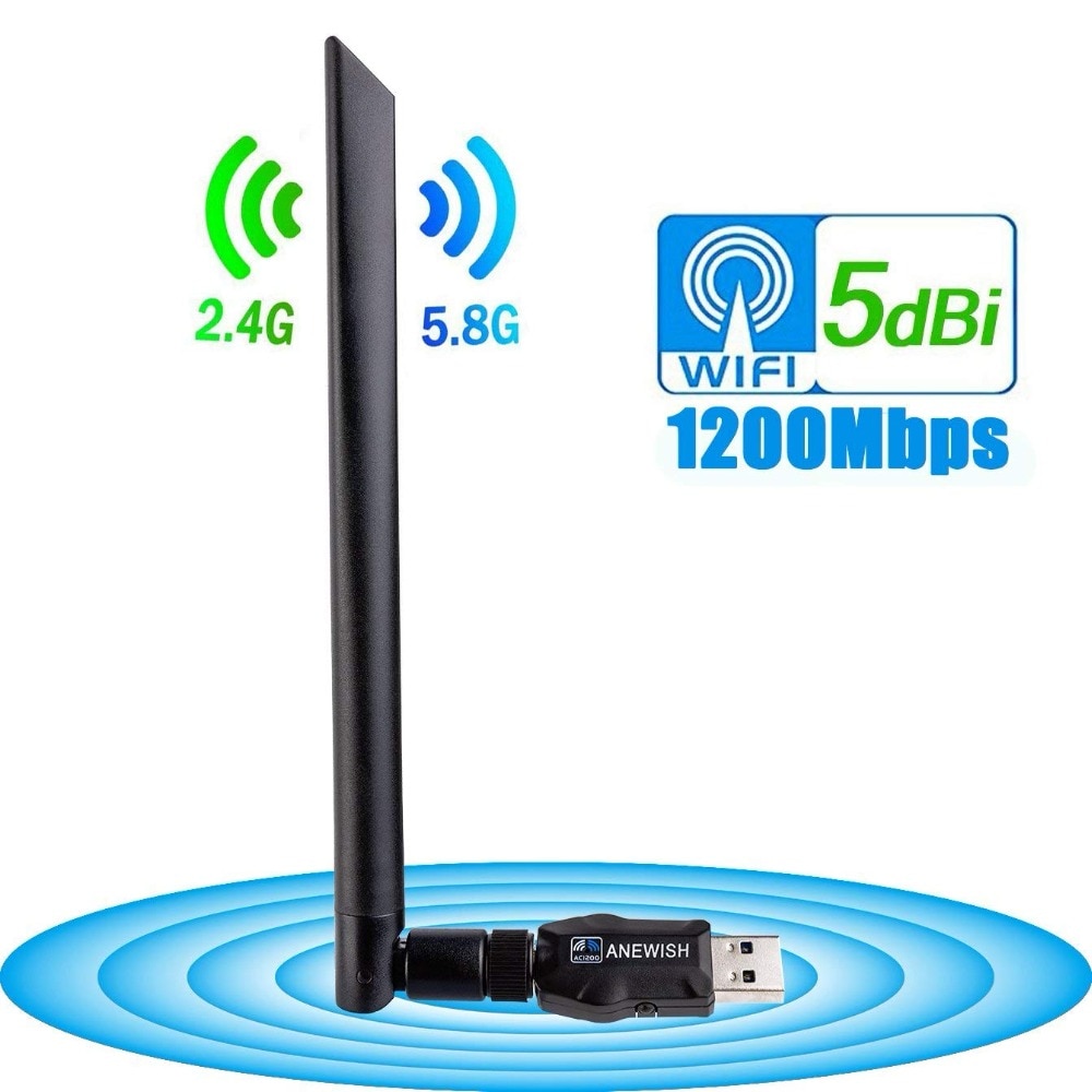 [ANEWISH Wifi Adapter] 1200Mbps to ItalyStable For Smart TV Android Box Laptop Computer