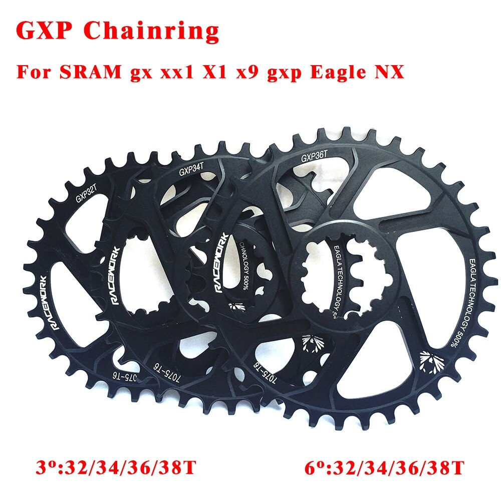 Mtb fiets kettingblad smal breed kettingblad 32t 34t 36t 38t voor sram gxp  xx1 x9 xo x01 gx eagle nx crankstel 11s 12s