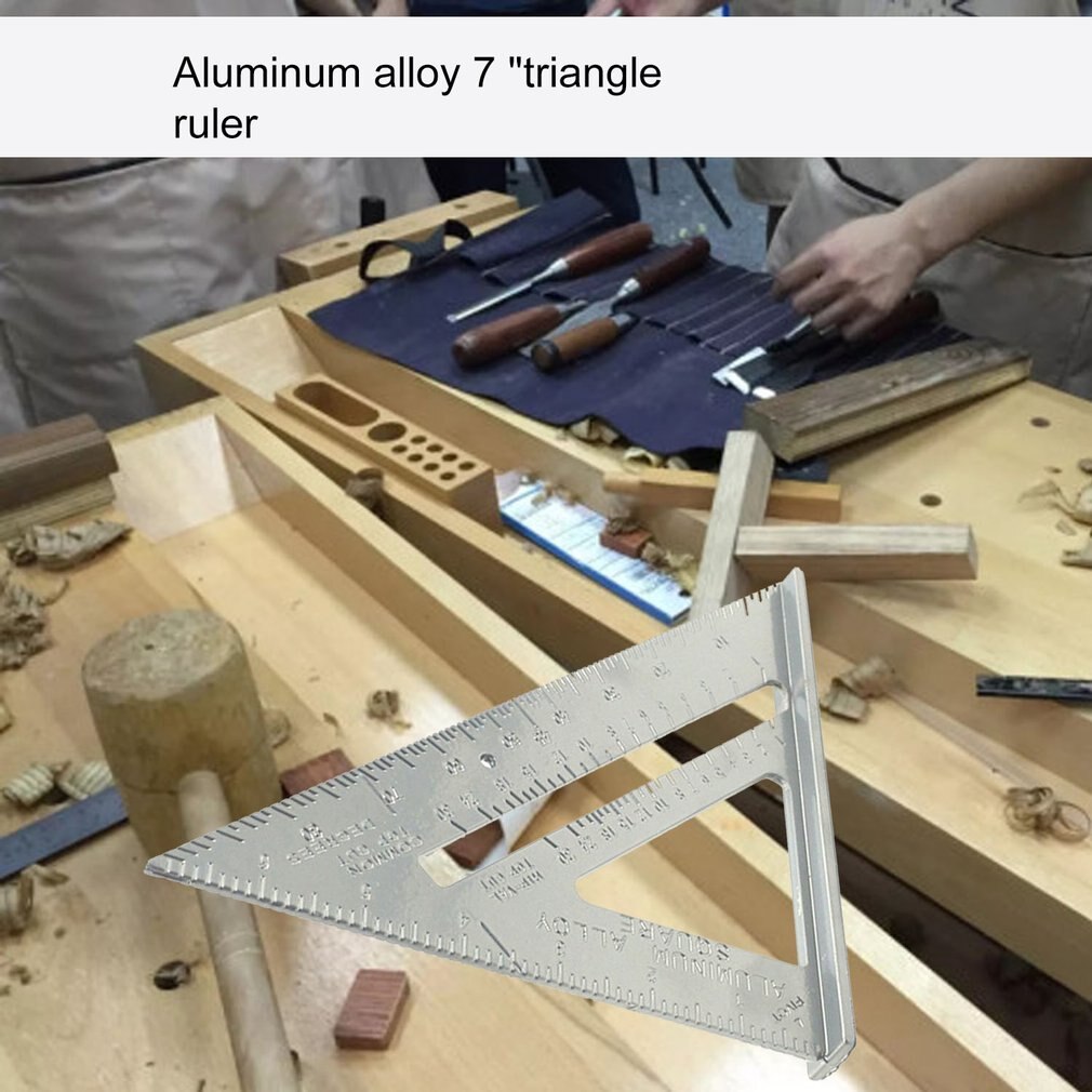 Aluminum Alloy 7 Inch Triangle Ruler Woodwork Decoration Big Triangle Ruler Angle Ruler High Precision Triangle Ruler