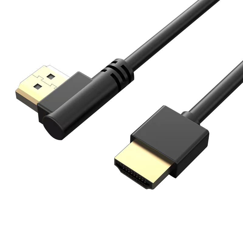 Canfon HD-Kabel, 90-Grad-Winkelbiegung, Hochgeschwindigkeits-HDMI-4K-Videokabel, 2,0–18 Gbit/s, 4K bei 60 Hz, UHD, kompatibel mit TV/PC/Spielekonsole