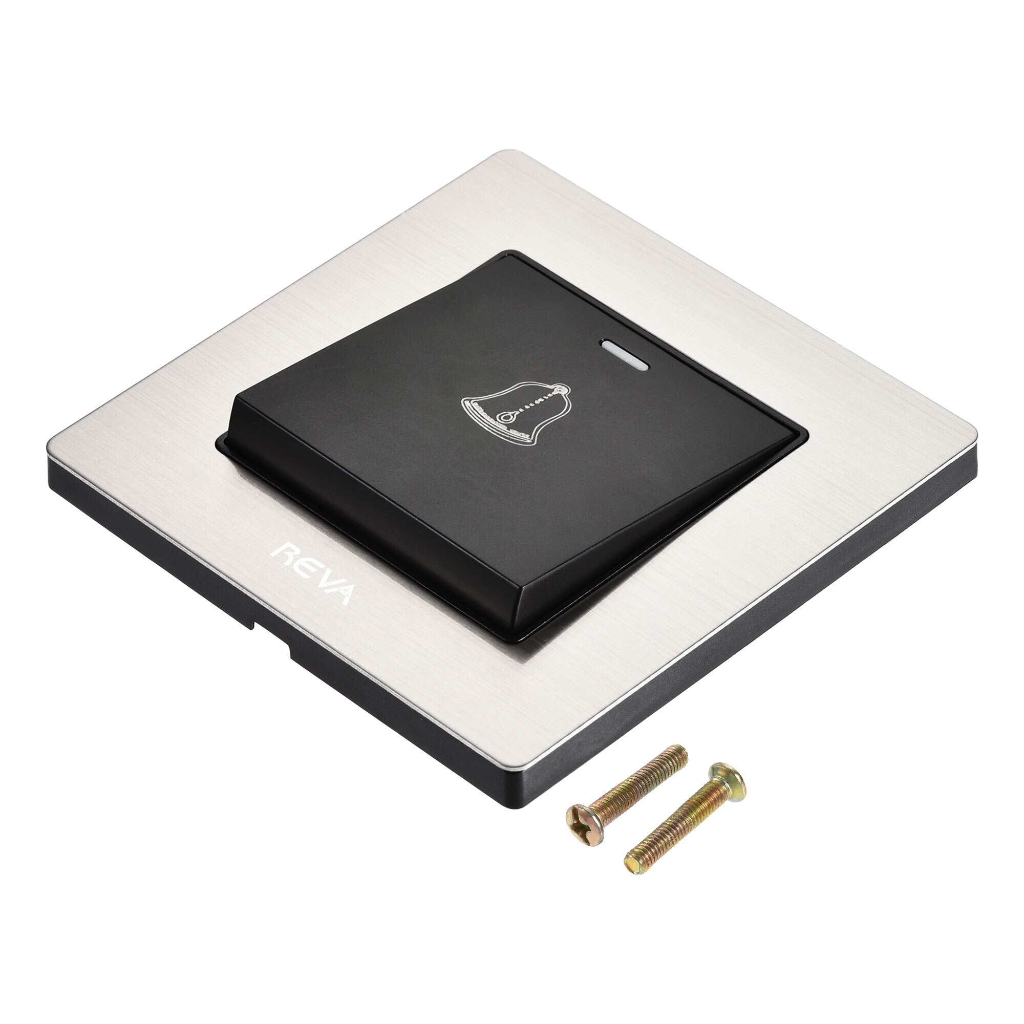 Uxcell Doorbell Push Button Switch Wall Mounted Self-reset Black AC 250V 16A