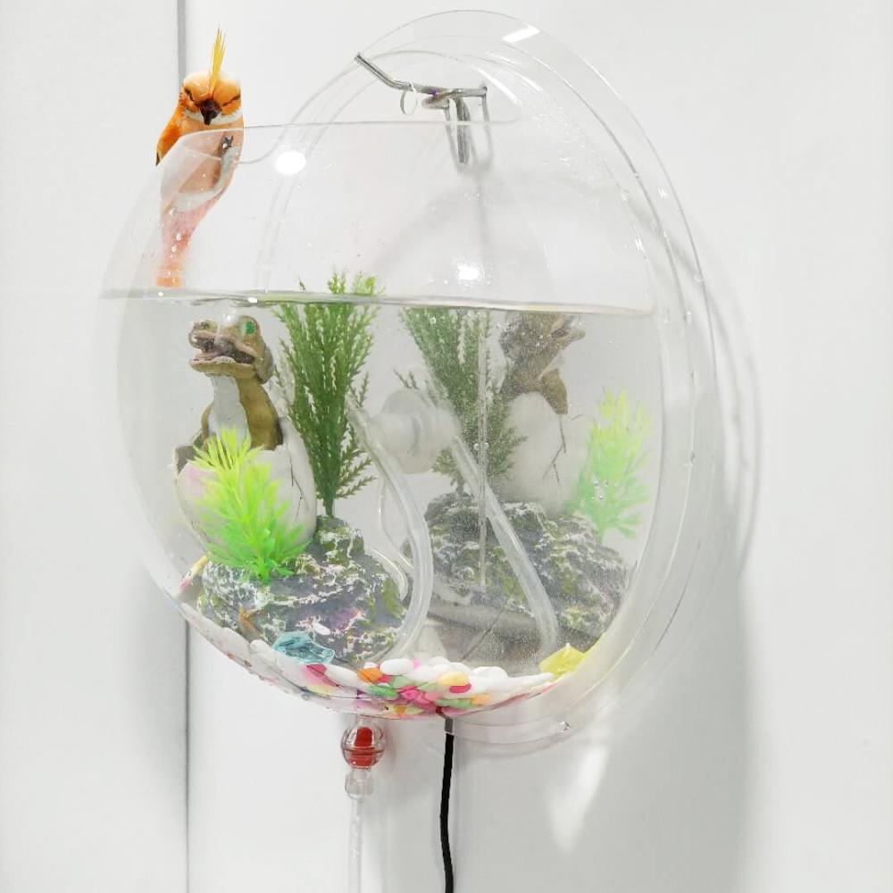 Acrylic Fish Bowl Wall-mounted Aquarium Fish Tank with Oxygen Device and Lighting Device Pet Products Betta fish