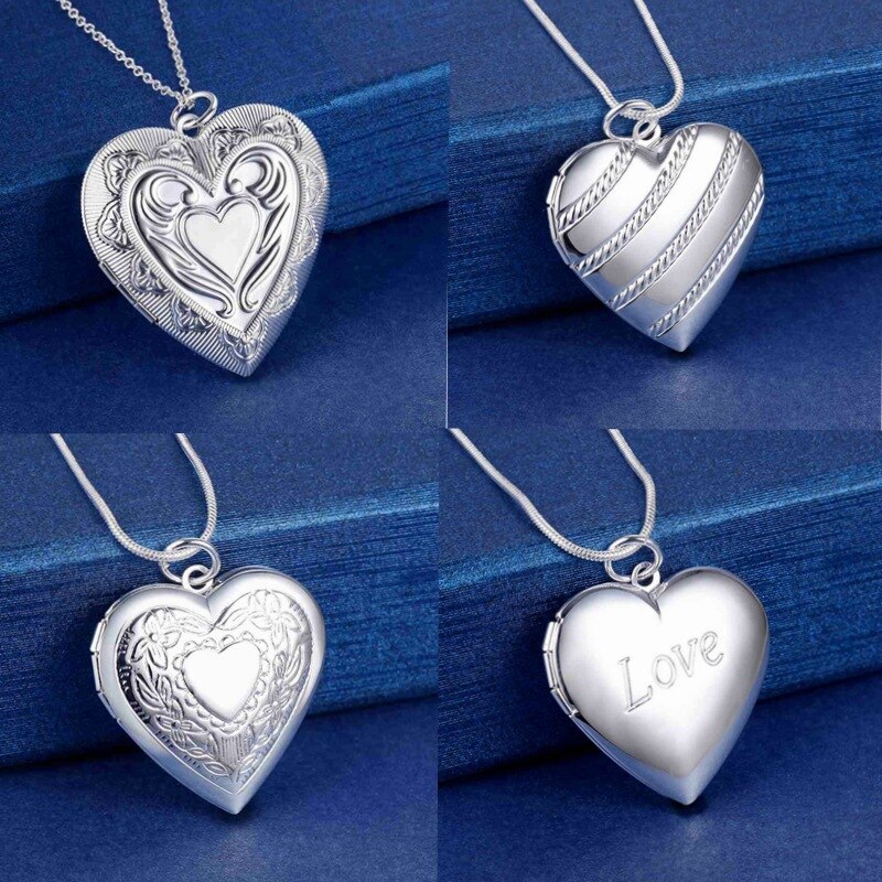 Fijne 925 Sterling Zilveren Fotolijst Hanger Ketting Ketting Voor Vrouw Charm Bruiloft Sieraden