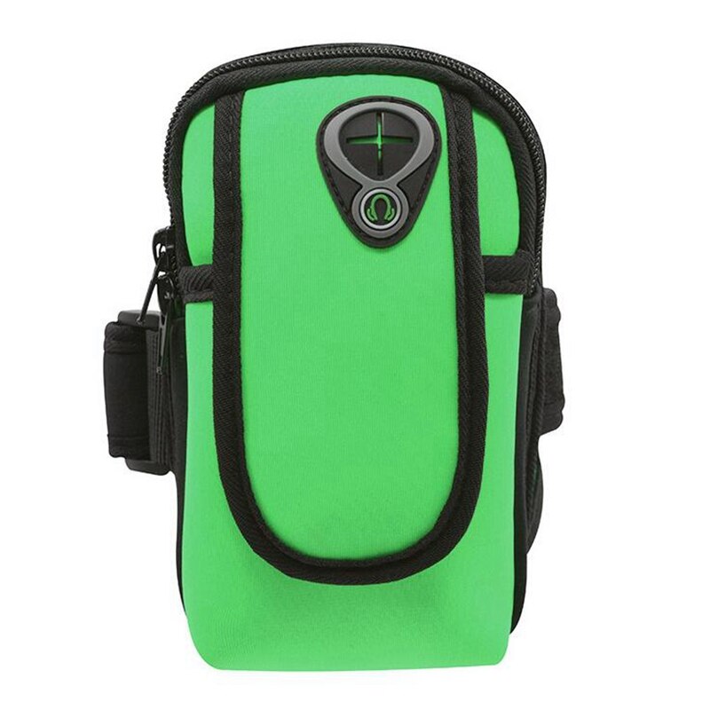 for 4-6.5 inch Running Sport Phone Case on Hand Mobile Holder Brassard Arm Band Wrist Bag For iPhone 11 Pro Max Samsung A50: Green