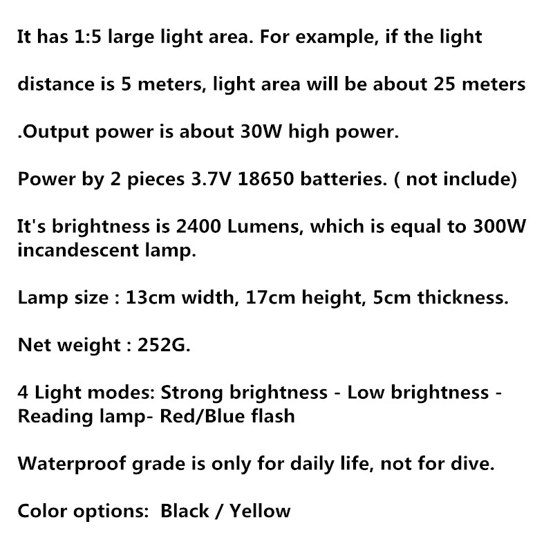 Aifeng 2400lm led cob bärbar lykta laddningsbar campingljus lampa 18650 hands kraftfull sökarlykta arbete usb laddning