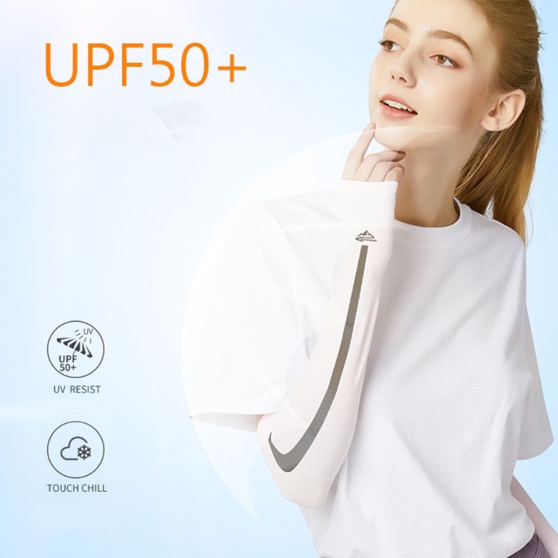 Unisex uv-bescherming met ice silk verkoelende armhoezen, upf 50 compressiehoes