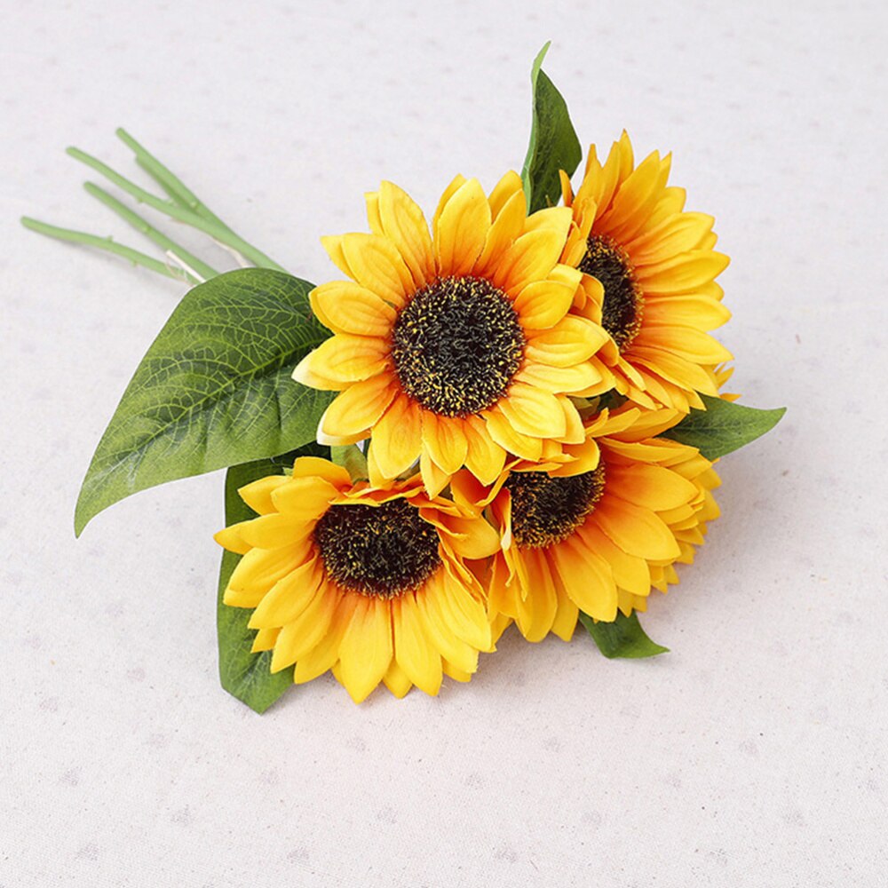 1 Bos Bruidsboeket Mooie Elegante Exquisite Kunstmatige Boeket Voor Wedding Zonnebloem Boeket Bruiloft Bruids Boeket