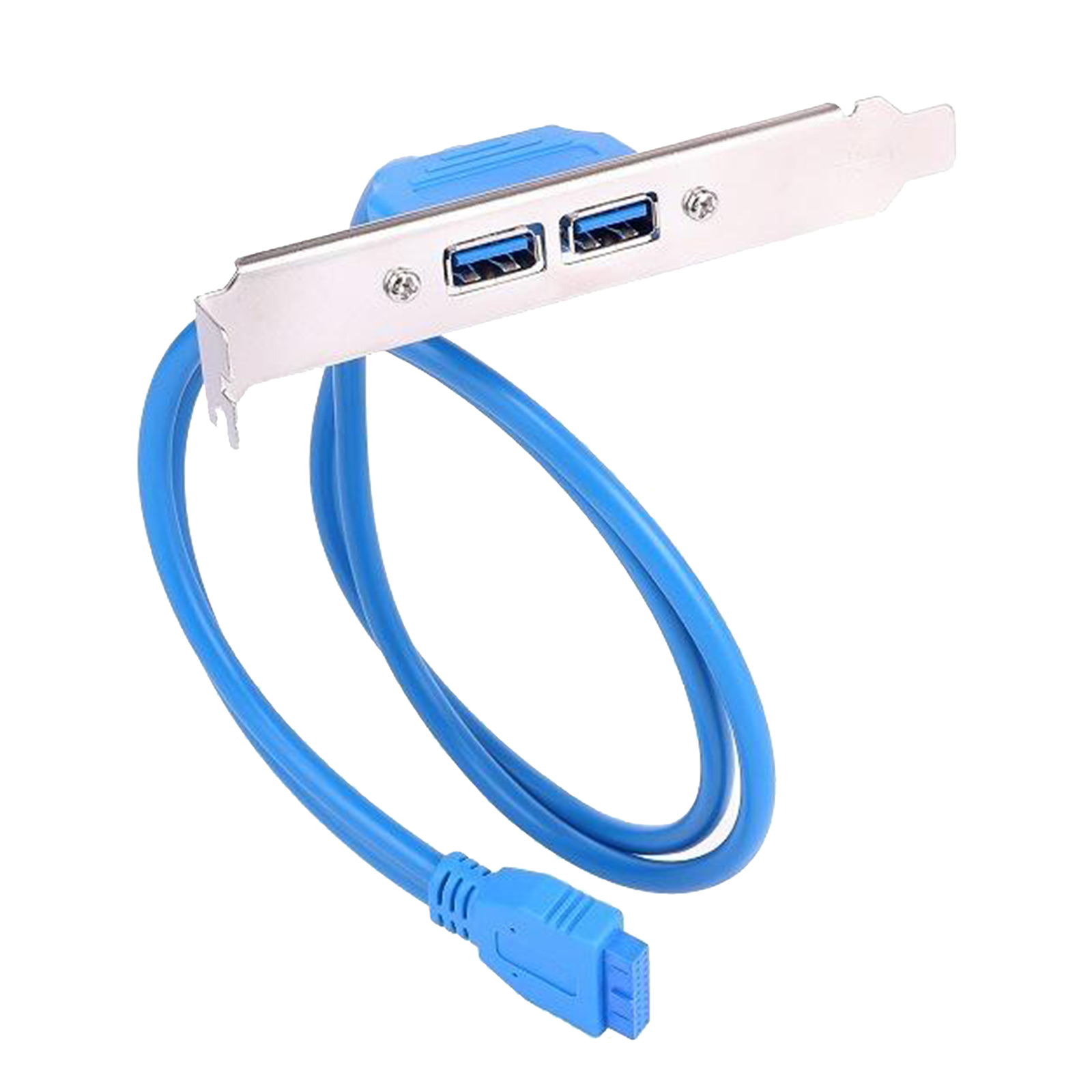 Dual USB 3.0 Type-A Female Panel Mount to Motherboard USB 3.0 Internal IDC 20 Pin Header Adapter