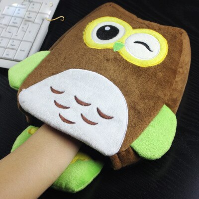 Heating Mouse Mad Cartoon Winter Warm Mouse Pad Thick Cartoon Plush Hand Warmer Heated Mouse Mat USB Port with Wristguard