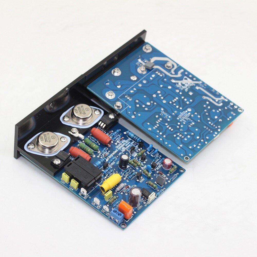 2Stck QUAD405 KLON MJ15024 100W 8R DIY Bausätze Fertige Gremium Dual Kanal Verstärker Gremium w/Winkel Aluminium
