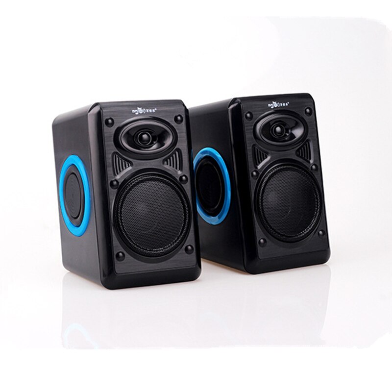 Surround Computer Speakers Met Diepe Bass Usb Bedrade Powered Multimedia Speaker Voor Pc Laptops Builtin Vier Luidspreker Membraan: Blauw