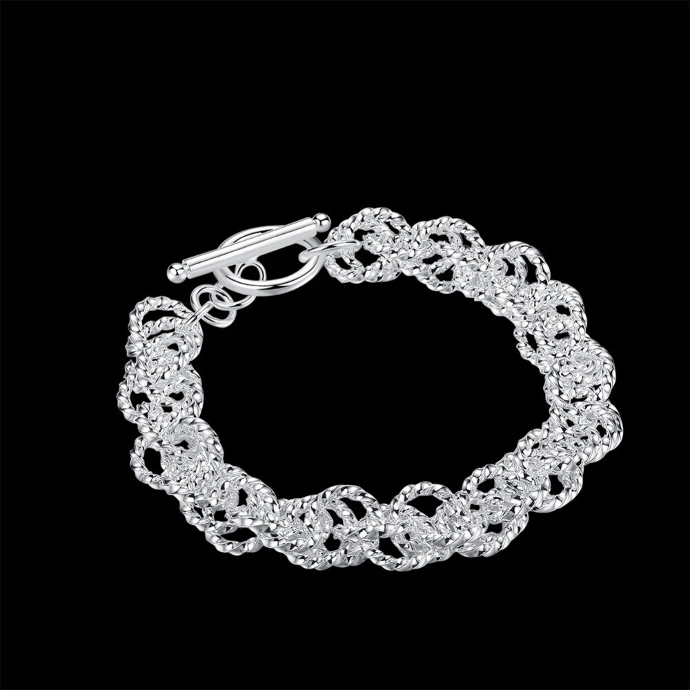 Price 925 Silver Jewelry Surround Circle Bracelets Bangles for Women Men Charm Jewelry