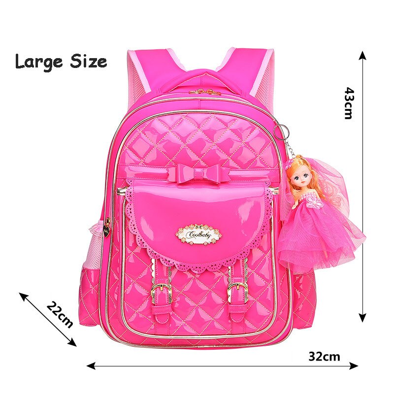 Neue Mädchen Schule Rucksäcke freundlicher Schulranzen Für Mädchen Rucksack Prinzessin Rosa freundlicher Schulranzen Schule Taschen Tornister Mochilas: groß Rose
