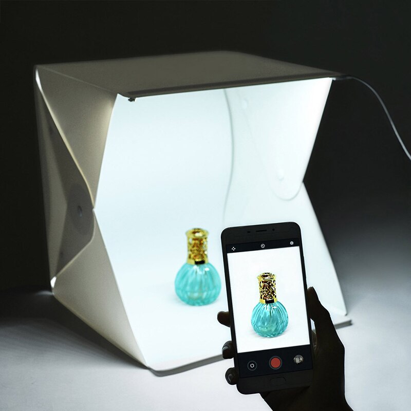 Mini caja de luz plegable estudio de fotografía LED caja de luz suave Foto fondo Kit caja de luz
