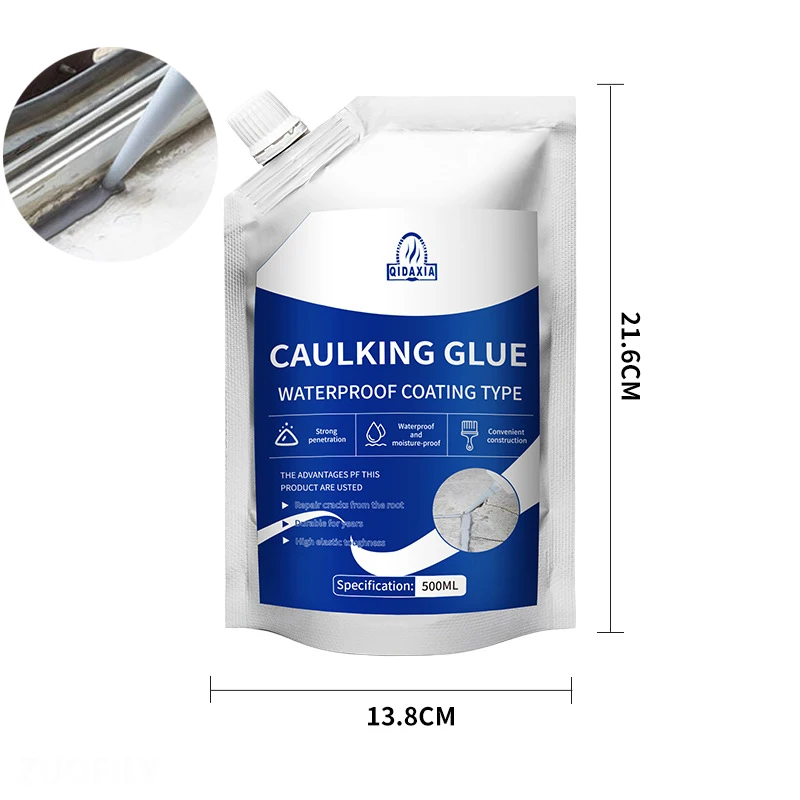 Waterdichte kit voor daken en vloeren, voeglijm voor beton, voegvullers, kit voor scheurreparatie, muurvoeglijm: Zwart