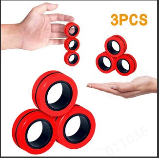 3pcs Fidget Spinner Funny Magnetic Bracelet Ring Unzip Toy Magic Ring Props Tools Anti Stress Figet Toys Stress Child Fidgets: J